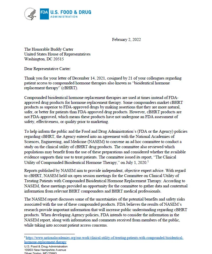 FDA Response to Congress about compounded hormones.webp