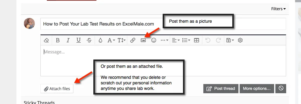 how to post lab test results on ExcelMale.webp