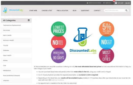 new home page screen shot discountedLabs.webp